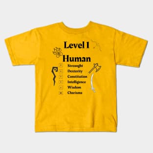 Level 1 Human Funny RPG Kids T-Shirt